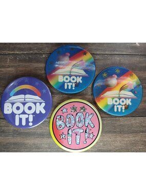 1990's Book It Pin Lot Pizza Hut Educational Promo Vintage Lapel Bag Gear